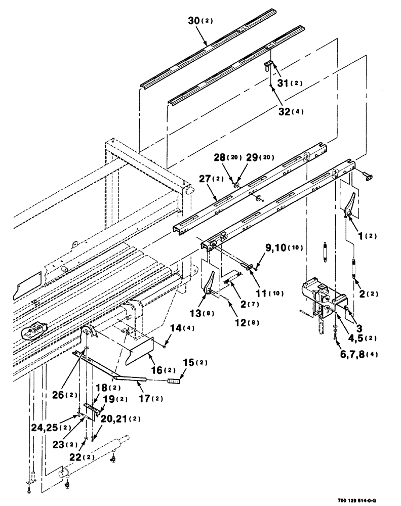 Схема запчастей Case IH 8576 - (07-006) - BALE EJECTOR ASSEMBLY (12) - MAIN FRAME