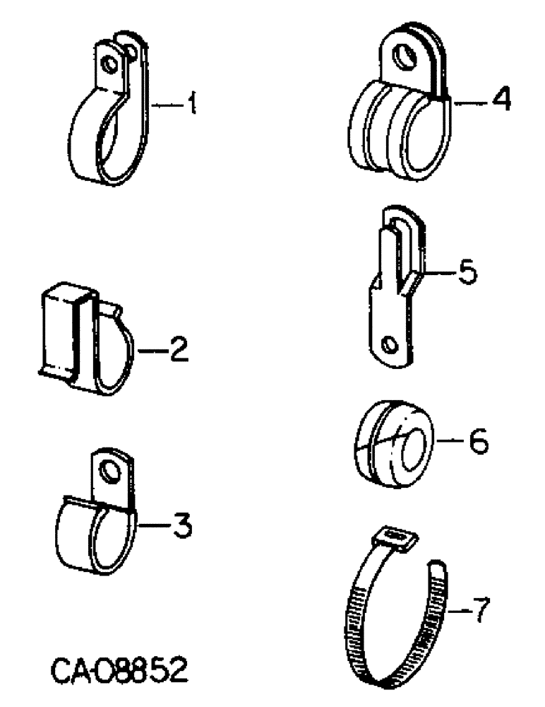 Схема запчастей Case IH 884 - (08-17) - CLIPS, CLAMPS, STRAPS AND GROMMETS (06) - ELECTRICAL