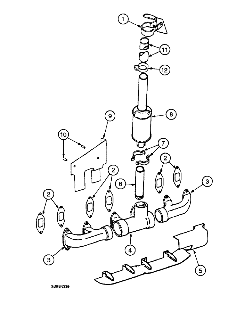 Схема запчастей Case IH DT-361 - (8-86) - INTAKE AND EXHAUST MANIFOLDS, 806 AND 2806 TRACTORS 