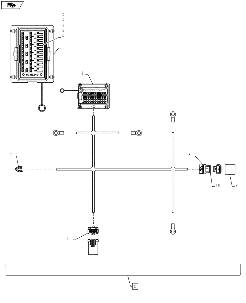 Схема запчастей Case IH STEIGER 500 - (55.100.35) - HARNESS, BATTERY EQUALIZER, SCR, 24V SYSTEM (55) - ELECTRICAL SYSTEMS