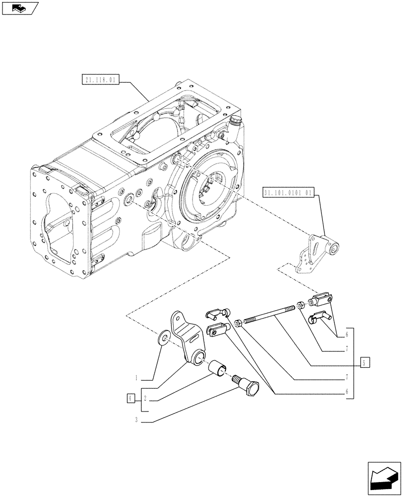 Схема запчастей Case IH FARMALL 75C - (31.101.0101[02]) - POWER TAKE-OFF (540-540E) - POWER TAKE-OFF CONTROLS - NAR (VAR.333814-336814 / 743566) (31) - IMPLEMENT POWER TAKE OFF