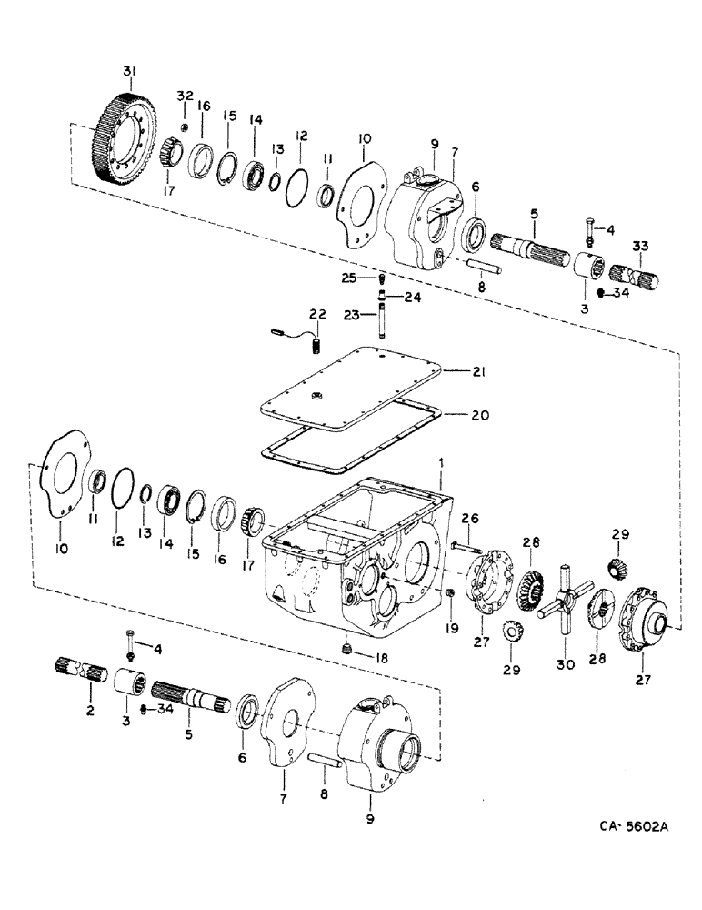 Схема запчастей Case IH 1460 - (07-01) - DRIVE TRAIN, TRANSMISSION, DIFFERENTIAL SHAFT AND GEARS Drive Train