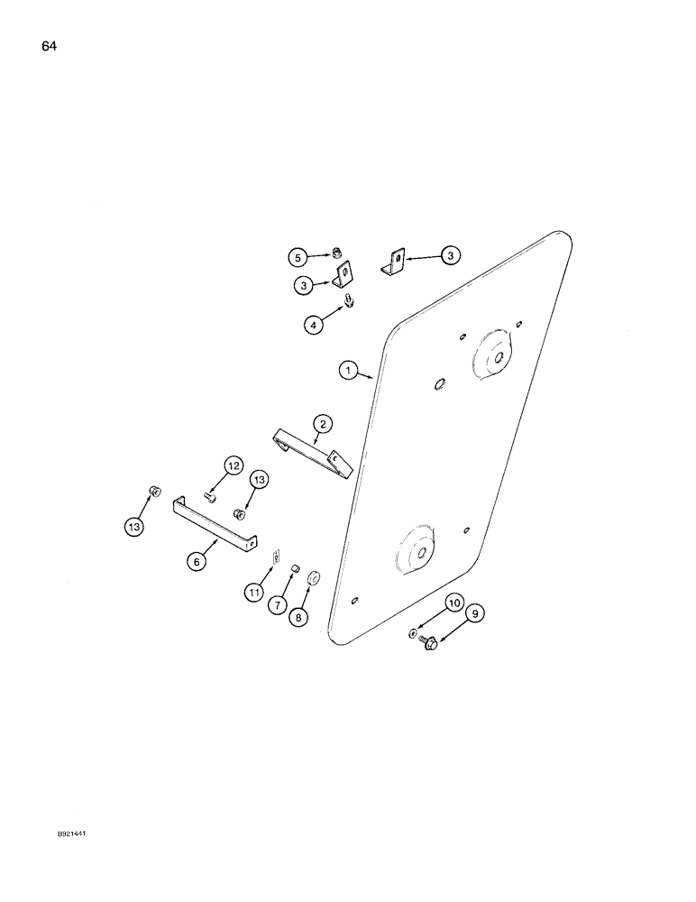 Схема запчастей Case IH 1640 - (64) - FAN DRIVE SHIELD, RIGHT-HAND SIDE (74) - CLEANING