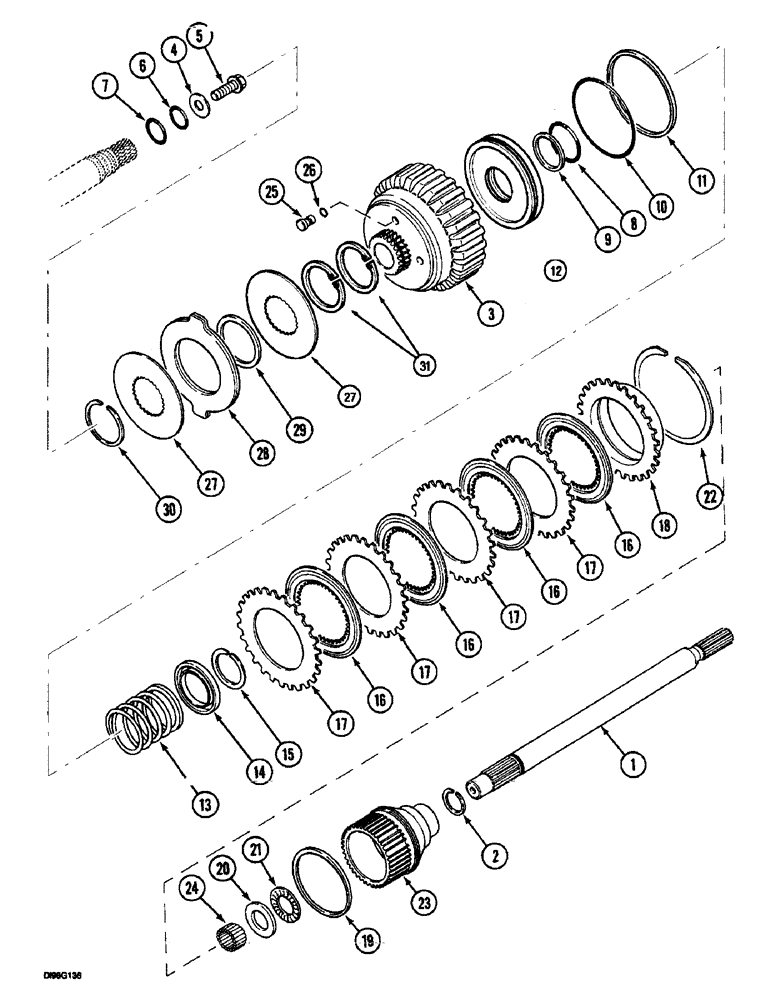 Схема запчастей Case IH 5150 - (6-110) - P.T.O. CLUTCH AND DRIVE (06) - POWER TRAIN