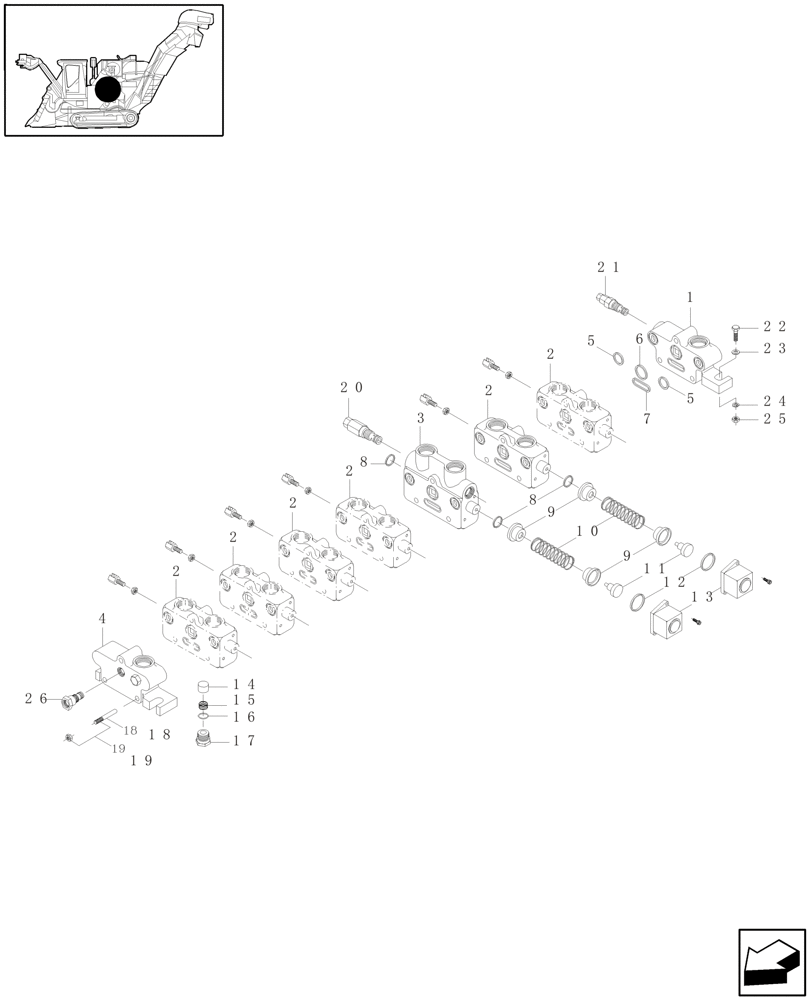 Схема запчастей Case IH A4000 - (B05.01[01]) - HYDRAULIC VALVE (RACINE 7 BANK) Hydraulic Components & Circuits