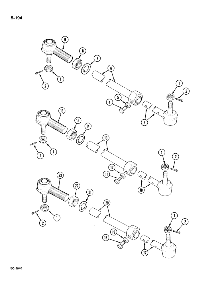 Схема запчастей Case IH 885 - (5-194) - TIE ROD, ADJUSTABLE FRONT AXLES (05) - STEERING