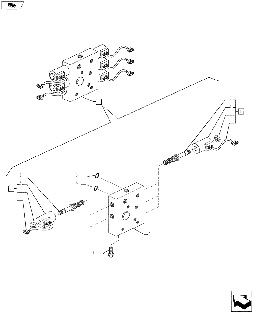 Схема запчастей Case IH PUMA 200 - (35.124.01[06]) - RIGHT LIFT ROD AND TOP LINK HYDRAULIC ADJUST W/ELECTRONIC CONTROL - SOLENOID VALVE (VAR.728484) (35) - HYDRAULIC SYSTEMS