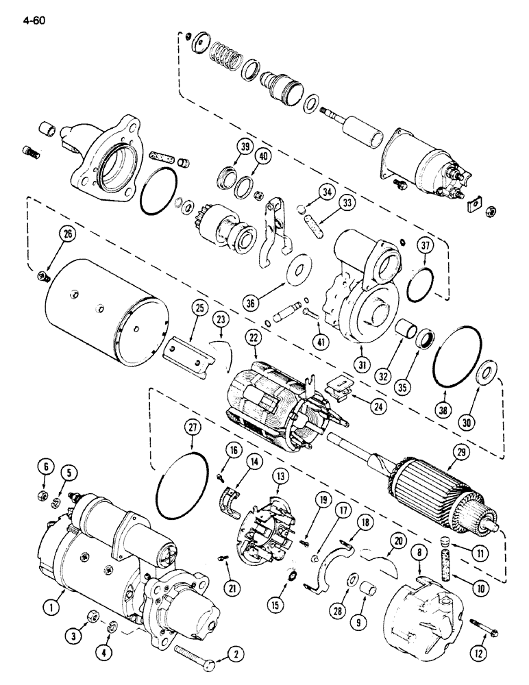 Схема запчастей Case IH 1620 - (4-060[1]) - STARTER ASSEMBLY 1990321, DELCO REMY (06) - ELECTRICAL