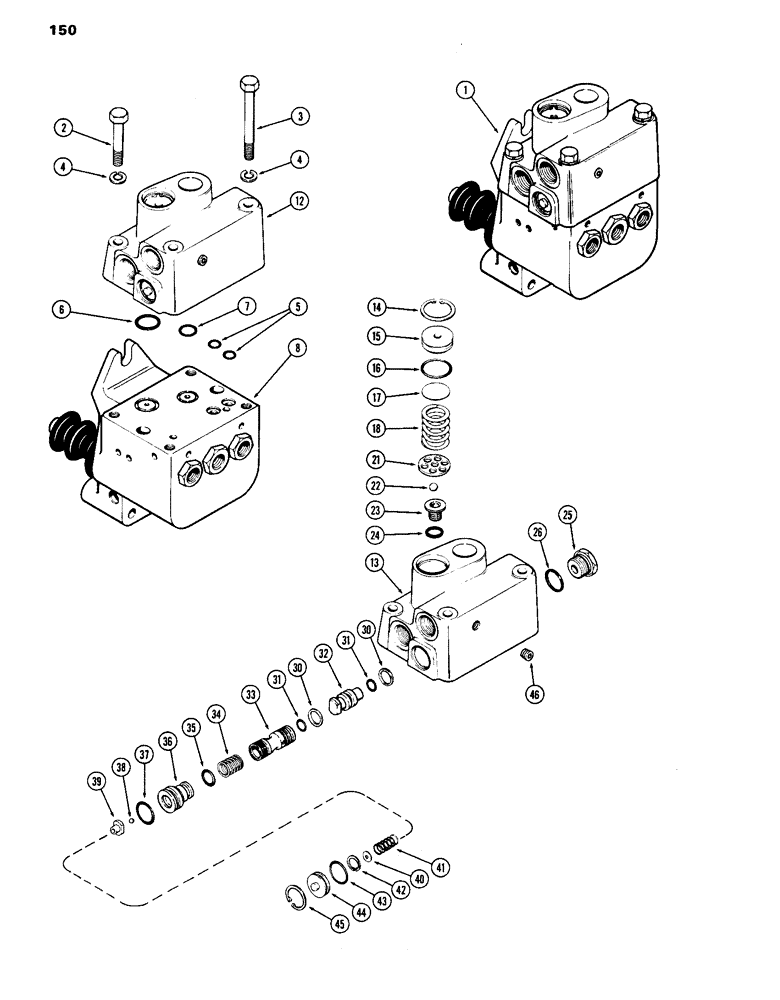 Схема запчастей Case IH 1070 - (150) - G34991 POWER BRAKE VALVE, PART NO. STAMPED ON COVER (07) - BRAKES