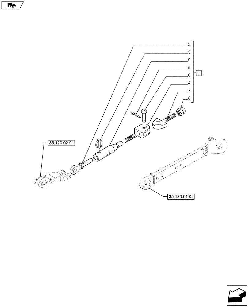 Схема запчастей Case IH PUMA 230 - (35.120.02[02]) - LATERAL STABILIZERS (35) - HYDRAULIC SYSTEMS