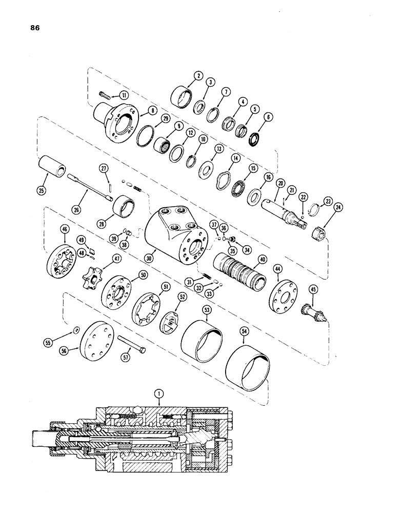 Схема запчастей Case IH 1270 - (086) - HYDROSTATIC STEERING, HAND PUMP AND CONTROL VALVE (05) - STEERING