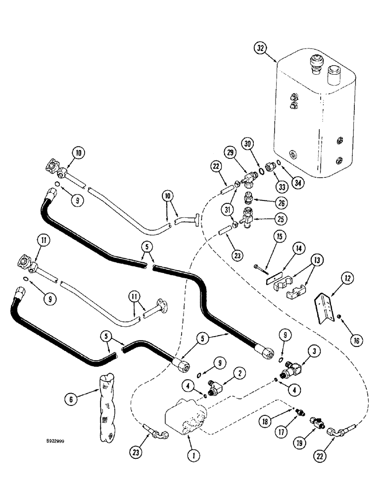 Схема запчастей Case IH 1666 - (5-36) - SELECTOR VALVE HYDRAULIC SYSTEM, POWER GUIDE AXLE (04) - STEERING