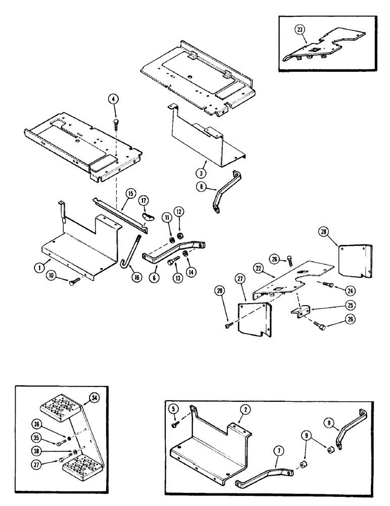 Схема запчастей Case IH 930-SERIES - (167A) - BATTERY SUPPORTS (09) - CHASSIS