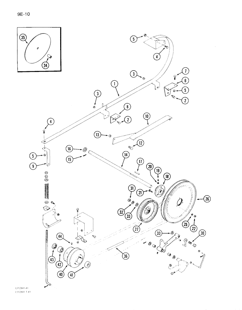 Схема запчастей Case IH 1640 - (9E-10) - GRAIN TANK UNLOADER BELT DRIVE, PRIOR TO P.I.N. JJC0097103 (17) - GRAIN TANK & UNLOADER