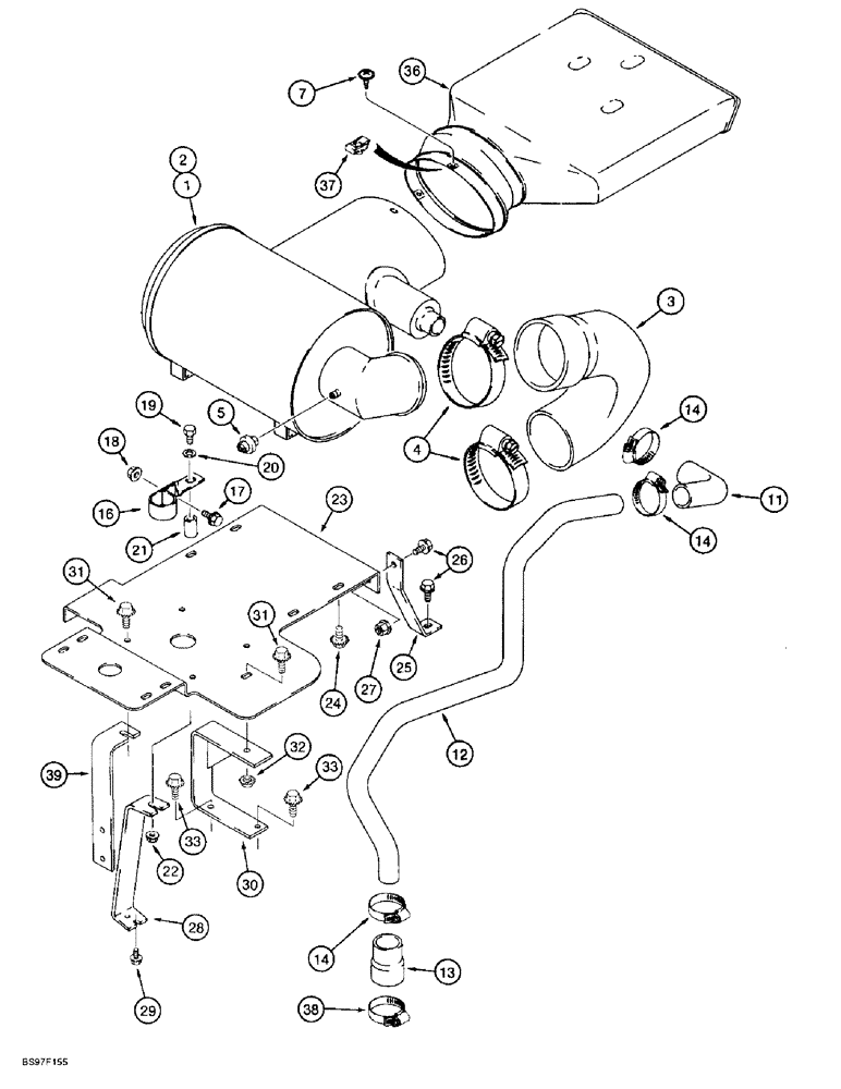 Схема запчастей Case IH 8910 - (2-013A) - AIR INDUCTION SYSTEM, WITH DEAERATION SYSTEM, IF EQUIPPED (02) - ENGINE