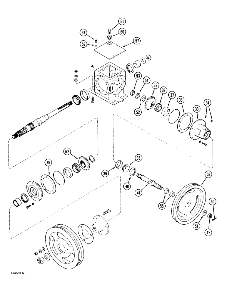 Схема запчастей Case IH 1670 - (9F-12) - STRAW CHOPPER GEAR HOUSING, (CONT) (19) - STRAW SPREADER & CHOPPER