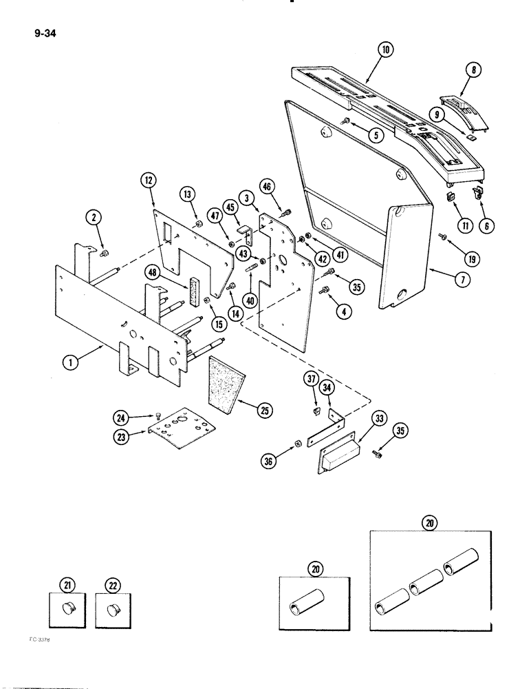 Схема запчастей Case IH 2096 - (9-034) - CONTROL CONSOLE (09) - CHASSIS/ATTACHMENTS