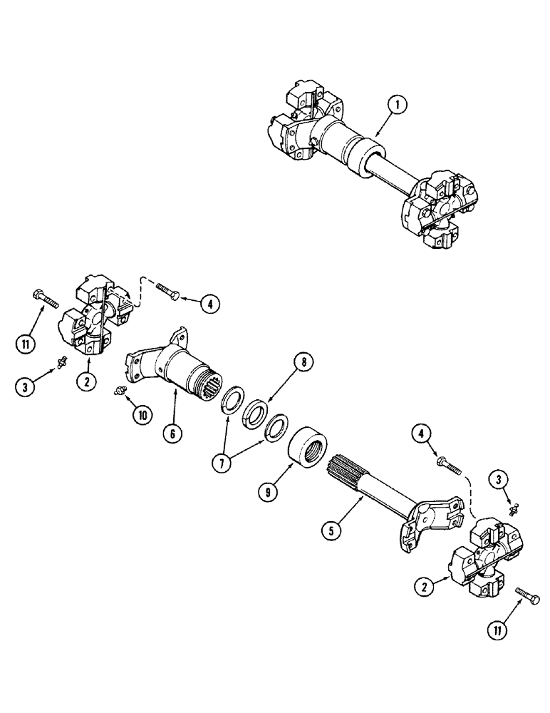 Схема запчастей Case IH 4694 - (6-204) - FRONT AXLE DRIVE SHAFT, AXLE SERIAL NO. 13015953 AND AFTER (06) - POWER TRAIN