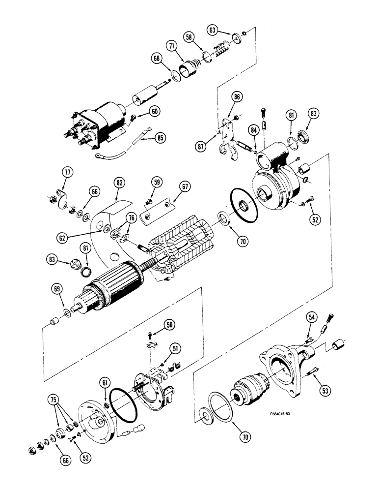 Схема запчастей Case IH 9150 - (4-38) - STARTER ASSEMBLY, EARLY STYLE, (CONT) (04) - ELECTRICAL SYSTEMS