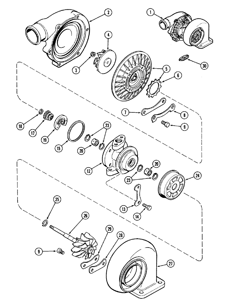 Схема запчастей Case IH 2394 - (2-20) - TURBOCHARGER, 504BDT DIESEL ENGINE (02) - ENGINE