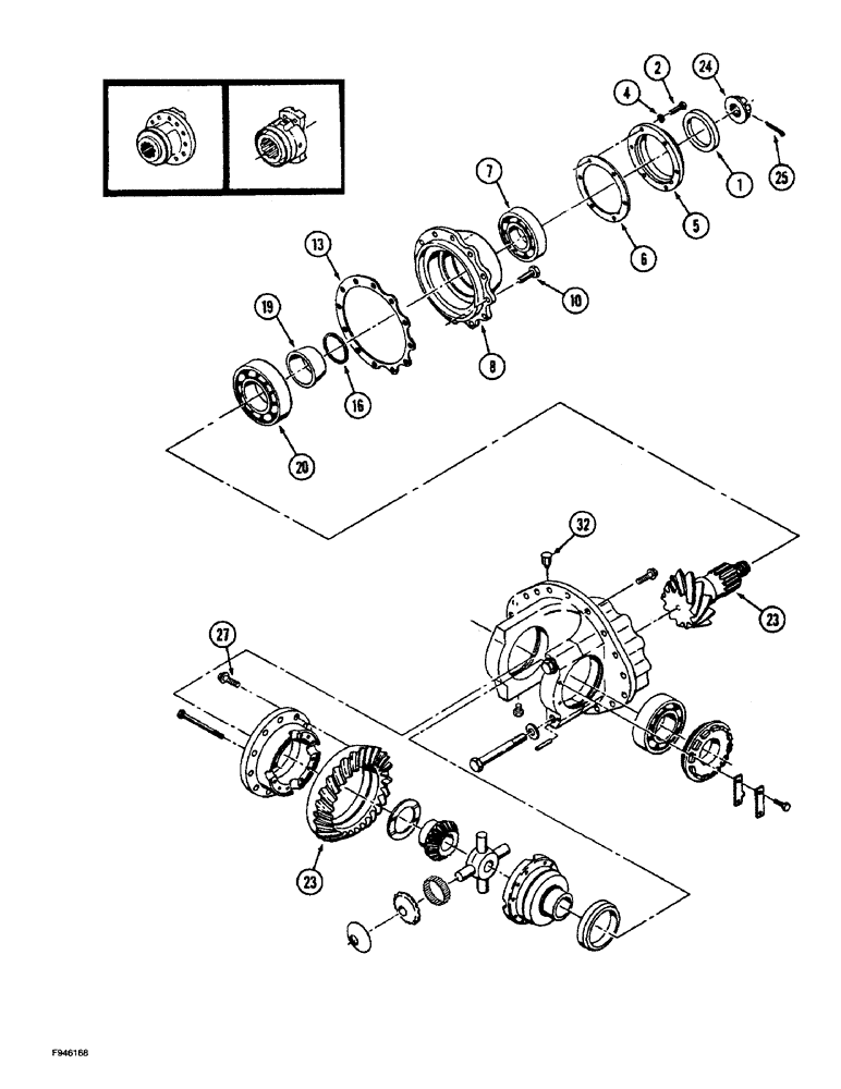 Схема запчастей Case IH 9270 - (6-119G) - STANDARD AXLE ASSEMBLY DIFFERENTIAL & CARRIER P.I.N. JEE0032778 & AFTER (06) - POWER TRAIN