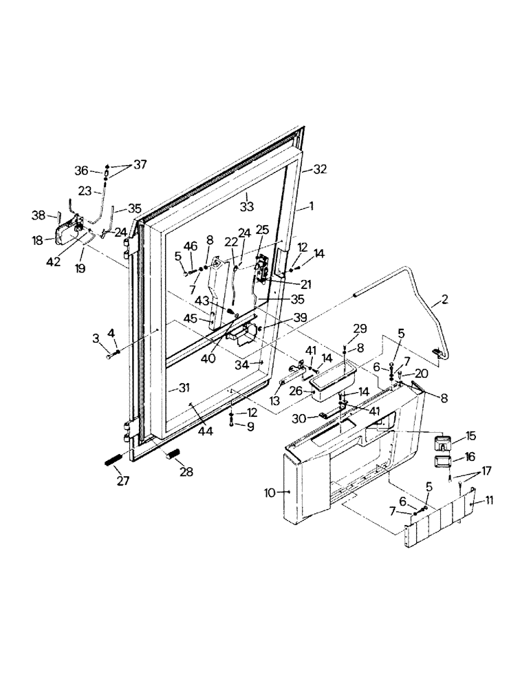 Схема запчастей Case IH STEIGER - (01-08) - DOOR ASSEMBLY (10) - CAB