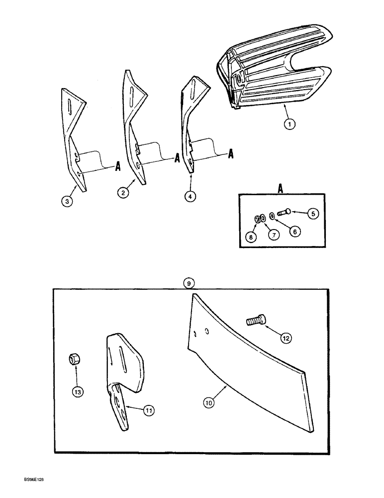 Схема запчастей Case IH HSCU - (9-52) - TRASH PLATES AND BRACKETS 