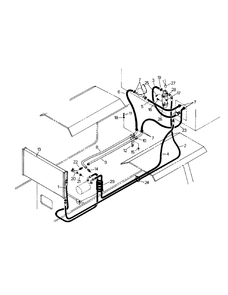 Схема запчастей Case IH KS-280 - (03-07) - A/C & HEATER PLUMBING, CAT 3406 ENGINE (03) - Climate Control