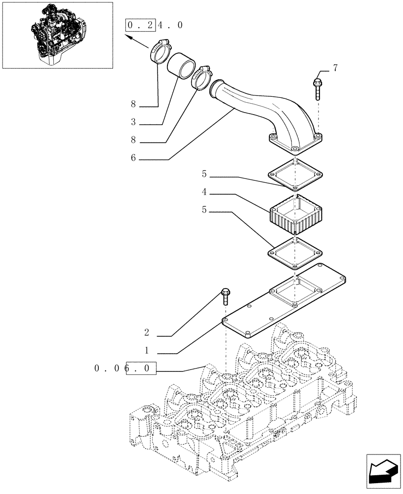 Схема запчастей Case IH F4GE0454A D610 - (0.07.1[01]) - INTAKE MANIFOLD - (504064864-504043845-4890349) 