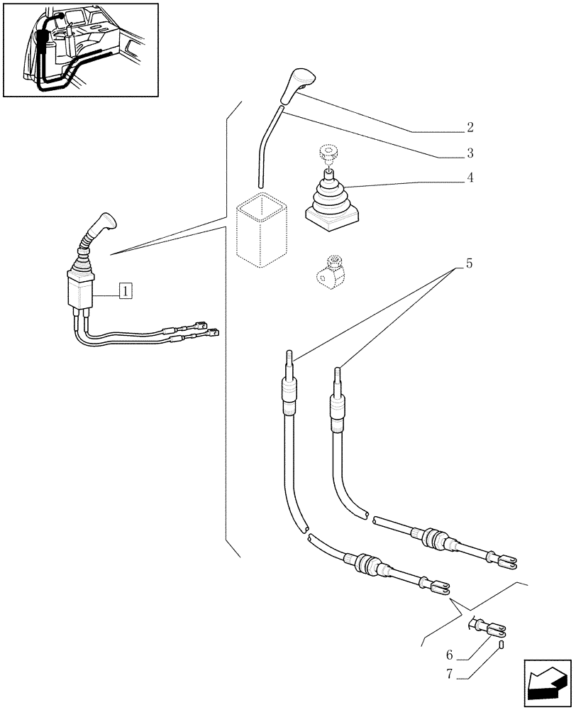 Схема запчастей Case IH JX1085C - (1.92.82/06[01A]) - (VAR.722) JOYSTICK FOR REAR REMOTE VALVES - BREAKDOWN - D5462 (10) - OPERATORS PLATFORM/CAB