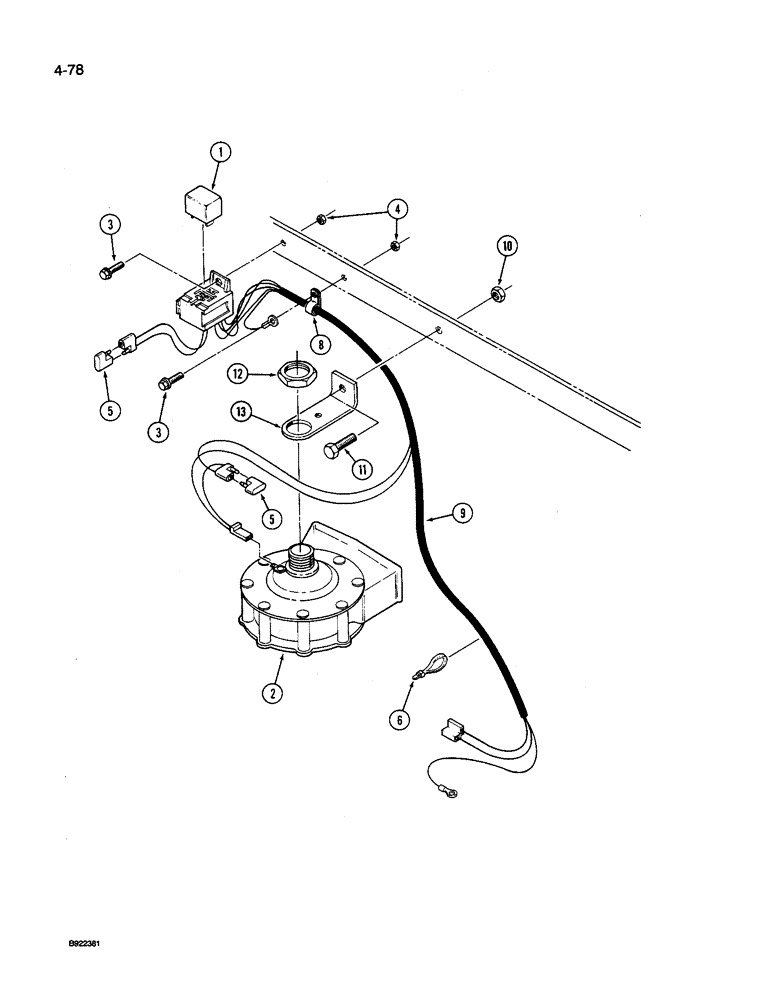 Схема запчастей Case IH 9250 - (4-078) - HORN AND MOUNTING (04) - ELECTRICAL SYSTEMS