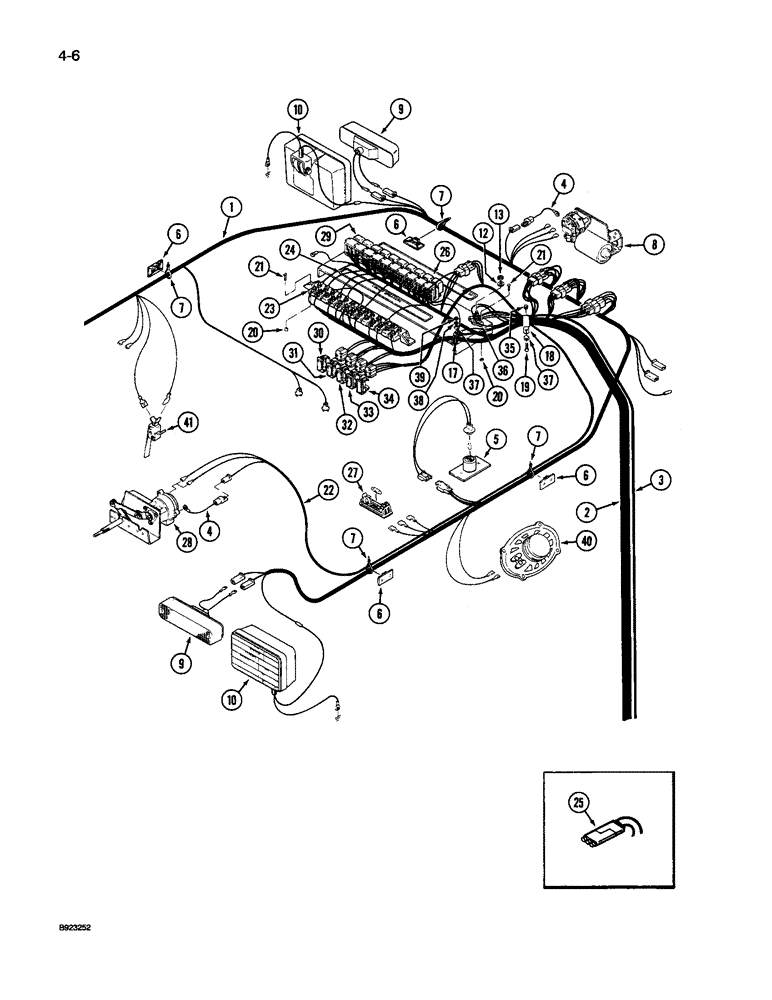 Схема запчастей Case IH 9250 - (4-006) - OVERHEAD CAB HARNESS (04) - ELECTRICAL SYSTEMS