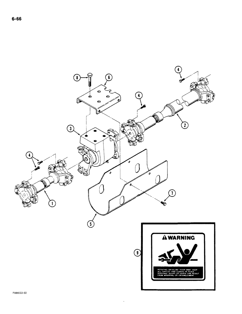 Схема запчастей Case IH STEIGER - (6-066) - PTO DRIVE SHAFT MOUNTING (06) - POWER TRAIN