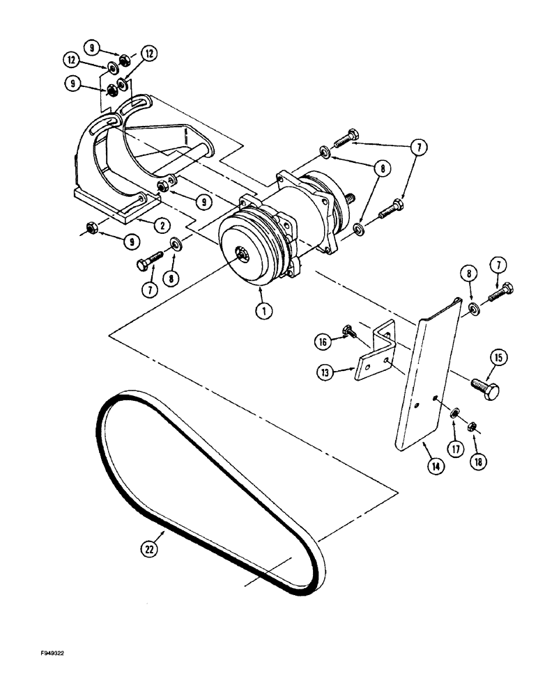 Схема запчастей Case IH 9280 - (9-102) - CAB AIR CONDITIONING COMPRESSOR MOUNTING & DRIVE (09) - CHASSIS/ATTACHMENTS