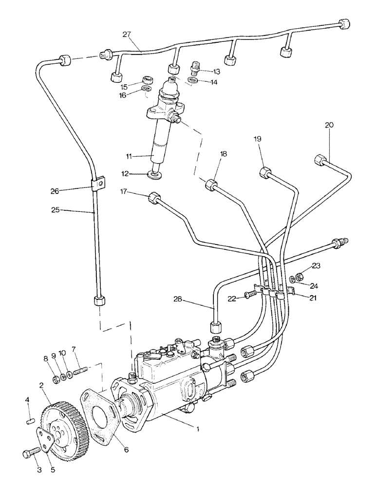 Схема запчастей Case IH 1390 - (A-06) - INJECTION PUMP, INJECTORS AND TUBES (01) - ENGINE