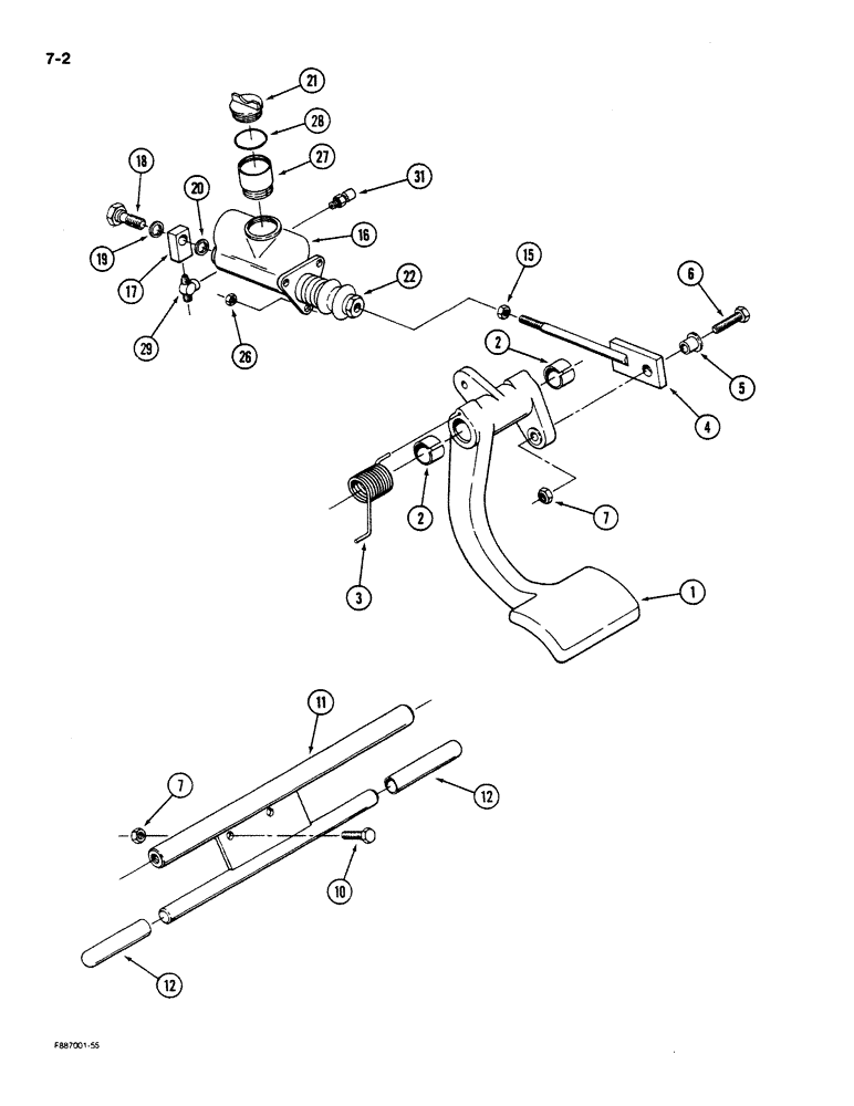 Схема запчастей Case IH STEIGER - (7-002) - BRAKE CONTROLS (07) - BRAKES