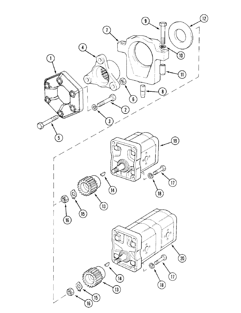 Схема запчастей Case IH 1394 - (8-302) - DRIVE - HYDRAULIC PUMP (08) - HYDRAULICS