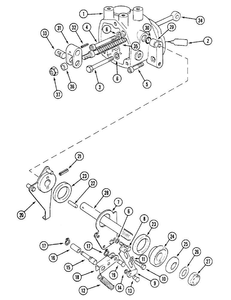 Схема запчастей Case IH 1294 - (8-224) - CONTROL HOUSING (08) - HYDRAULICS