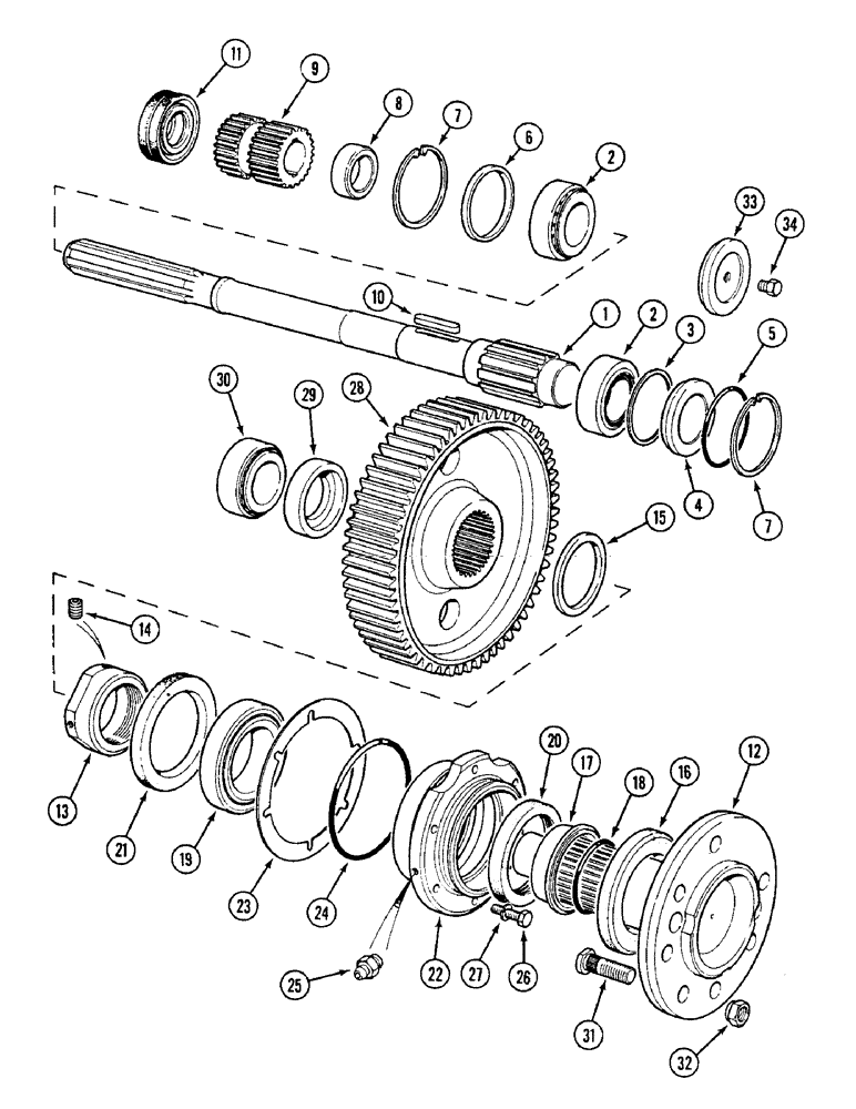 Схема запчастей Case IH 1594 - (6-214) - FINAL DRIVE GEARS AND SHAFTS (06) - POWER TRAIN