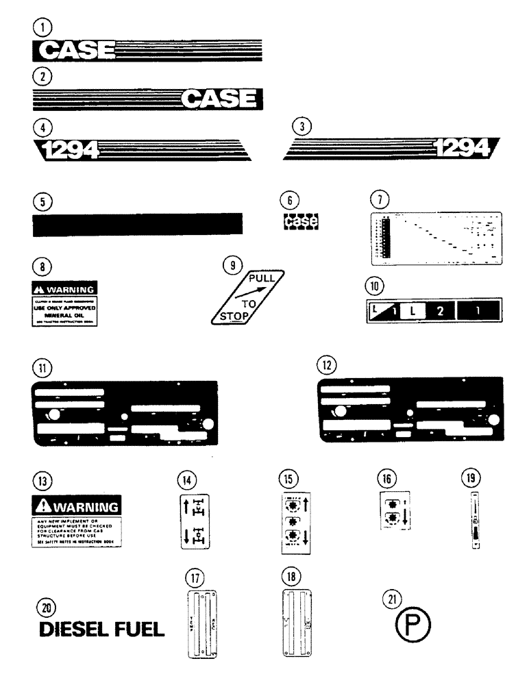 Схема запчастей Case IH 1294 - (9-330) - DECALS, TRACTORS WITH CAB (09) - CHASSIS/ATTACHMENTS