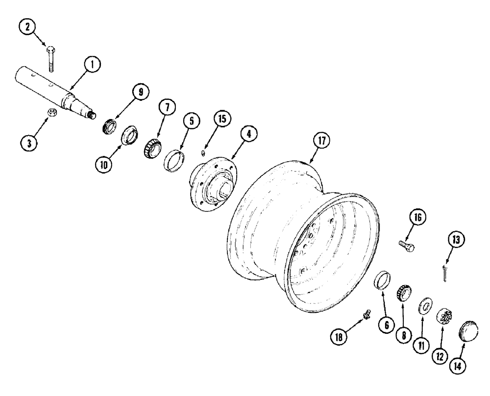 Схема запчастей Case IH 3950 - (9-07) - SPINDLES, HUBS AND WHEELS, 6 BOLT HUBS (09) - CHASSIS/ATTACHMENTS