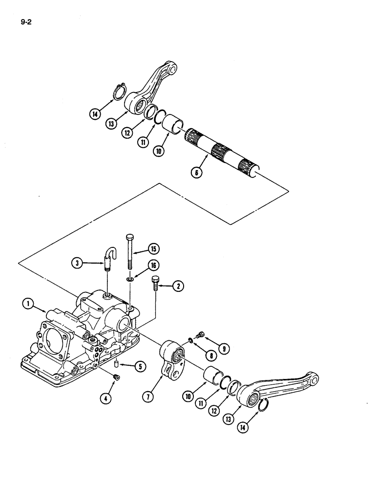 Схема запчастей Case IH 245 - (9-02) - HITCH SYSTEM, HOUSING, ROCKSHAFT AND LIFT ARMS (09) - CHASSIS/ATTACHMENTS