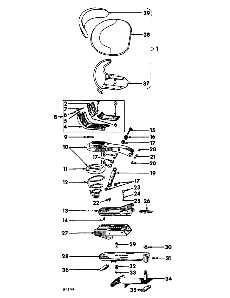 Схема запчастей Case IH 660 - (263) - SEAT AND SUPPORTS, INTERNATIONAL 560 AND 660 SERIES Seat & Supports