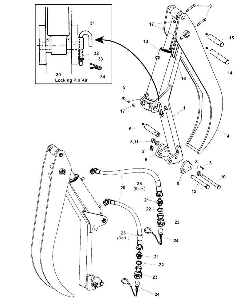 Схема запчастей Case IH L740 - (82.300.AQ[34]) - VAR - 717449006 - CATCH DEVICE (82) - FRONT LOADER & BUCKET