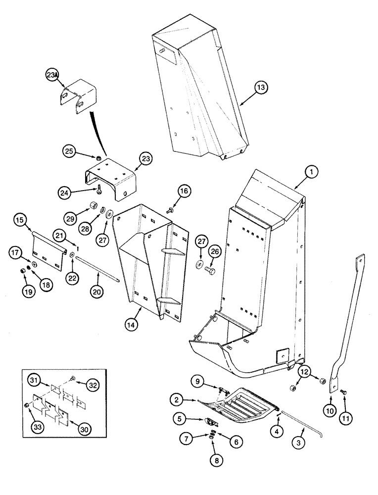 Схема запчастей Case IH 2555 - (09C-07) - DRUM OUTLETS REAR (15) - HANDLING SYSTEM