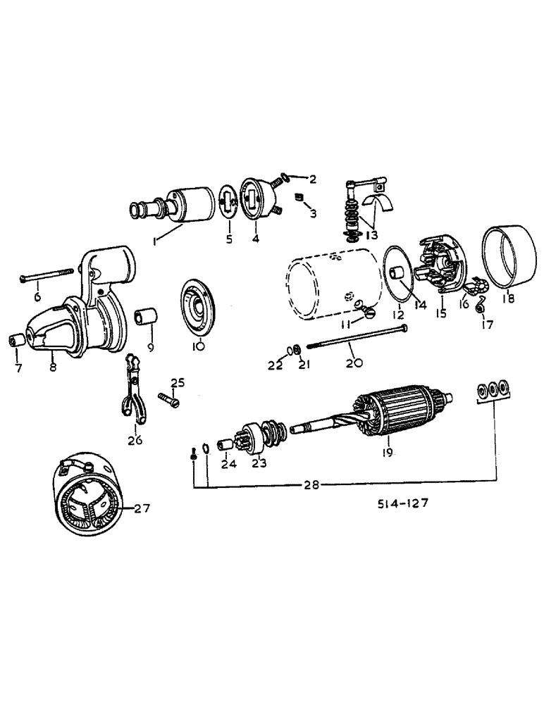 Схема запчастей Case IH HYDRO 84 - (08-049) - STARTER MOTOR, BOSCH (06) - ELECTRICAL