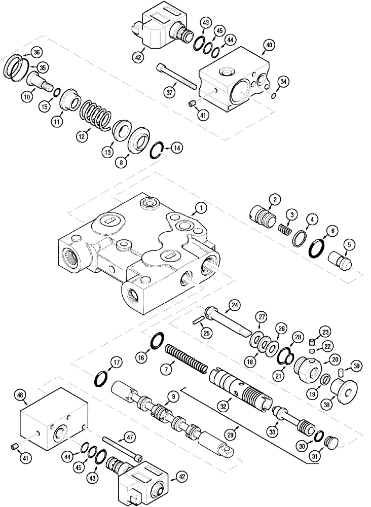 Схема запчастей Case IH MX100C - (08-27) - REMOTE VALVE ASSEMBLY, 4TH BANK (08) - HYDRAULICS