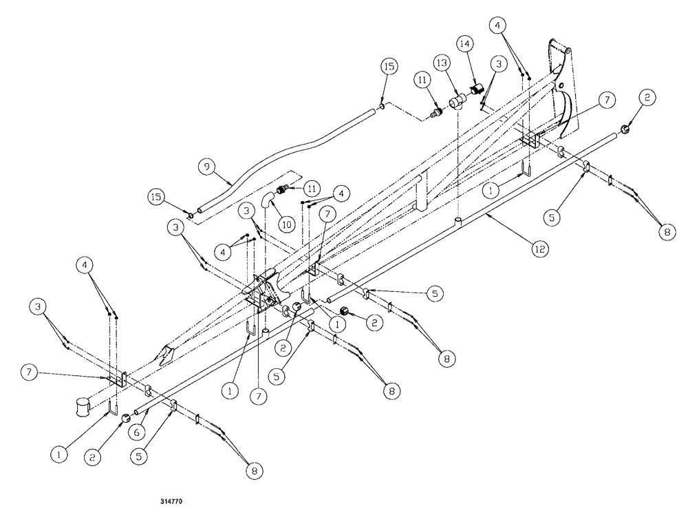 Схема запчастей Case IH SPX3200B - (171) - NOZZLE SPACING, 90 OUTER BOOM - 10" (78) - SPRAYING