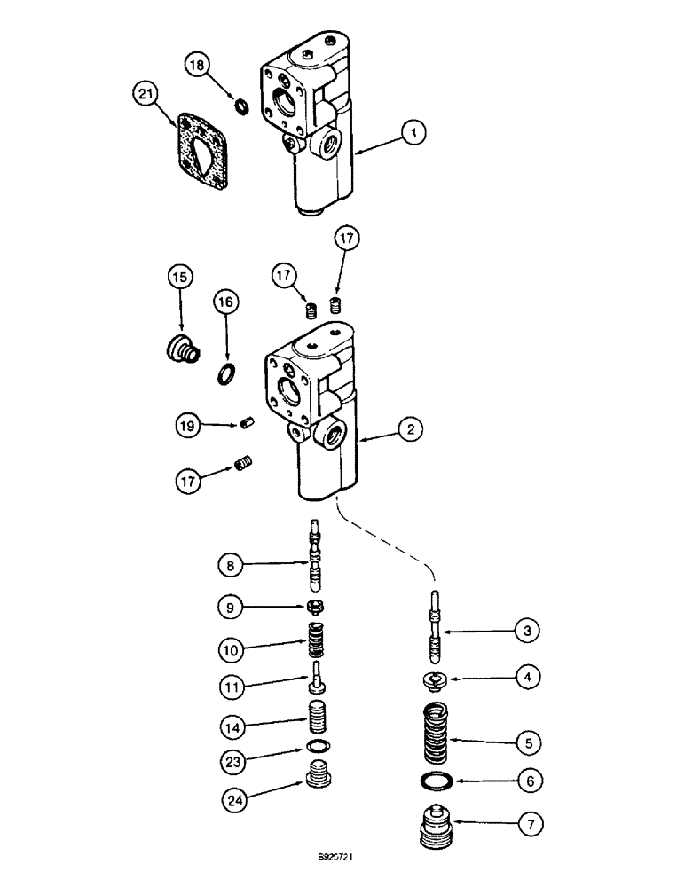 Схема запчастей Case IH 1800 - (8-16) - HYDRAULIC PUMP, COMPENSATOR (07) - HYDRAULICS