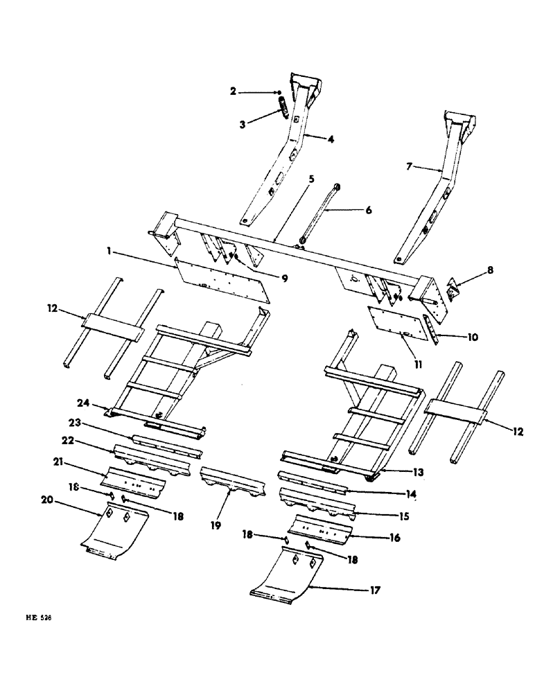 Схема запчастей Case IH 201 - (A-080) - PLATFORM, SUPPORT PIPE AND LIFT ARM, CANVAS PLATFORM, PEABAR UNLESS SPECIFIED, NOT AUGER PLATFORM (58) - ATTACHMENTS/HEADERS